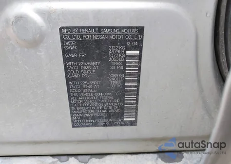 2015 Nissan Rogue S z USA, uszkodzony, nr VIN KNMAT2MV1FP523511